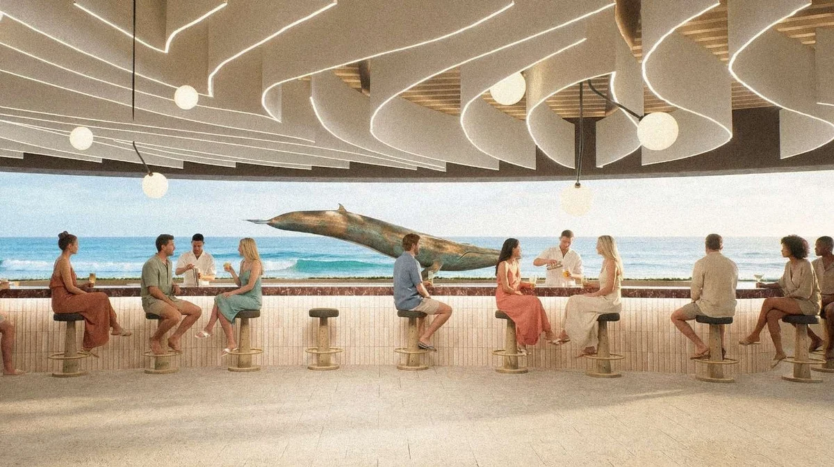 The Beach Club bar, positioned for sunset views